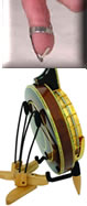 Clawhammer picks and banjo stand
